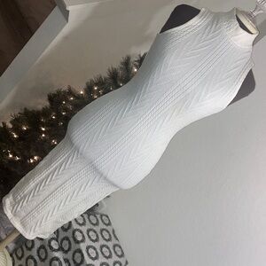 Fashion Nova Ivory Cable Knit Dress